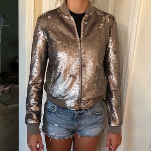 Guess sequined bomber jacket